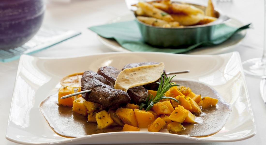 Spieß mit Schupfnudeln